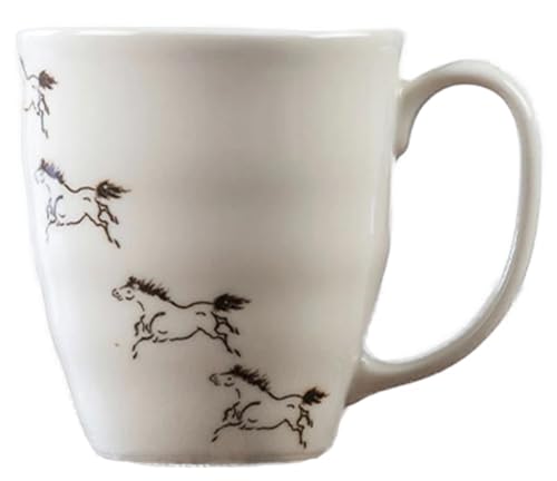 大堀相馬焼 松永窯 馬九行久(うまくいく) マグ(アイボリー) [07461-0177]