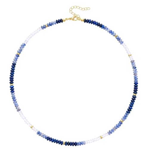 KELORIS PATH Beaded Necklace for Women, Colorful Gemstone Boho Bead Choker for Beach, Trendy Summer Natural Stone Jewelry Gifts(02)