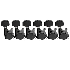 Musiclily Pro 6 en Ligne Ratio 18:1 Guitare Mécaniques Bloquante Locking Tuners Droitier Boutons Hex pour Guitare électrique Style Strat Tele, Noir - Les Beatles, Paul McCartney, John Lennon, RIngo Starr, George Harrison