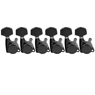 Musiclily Pro 6 en Ligne Ratio 18:1 Guitare Mécaniques Bloquante Locking Tuners Droitier Boutons Hex pour Guitare électrique Style Strat Tele, Noir - Les Beatles, Paul McCartney, John Lennon, RIngo Starr, George Harrison