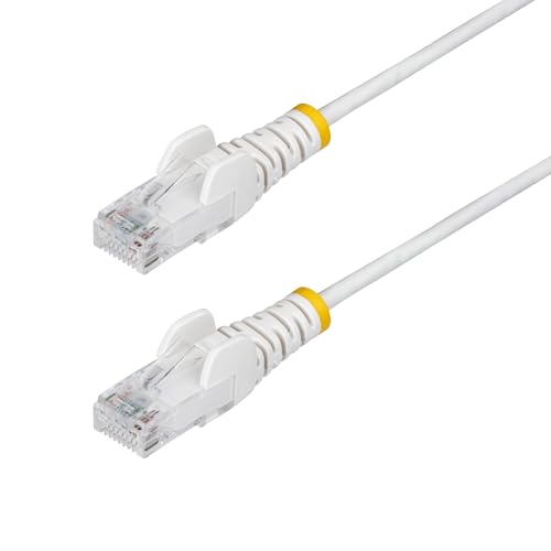 StarTech.com 30ft Émince blanche CAT6 Câble Ethernet, sans snag RJ45, LSZH, 28AWG Pure Bare Copper, Slim Network Patch Cable/Cord 8K 60Hz/4K 120Hz, HDMI 2.1 Cord avec HDR10+ / eARC, Certifié, HDMM21V4M, Moniteur/TV/Affichage