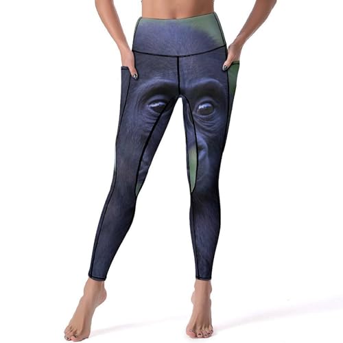 Legging femmes Chimpanzé pantalon de sport yoga taille haute taille S pour gym et fitness