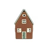 Farbe: braun / grau Haus f/Teelicht Nyhavn graues Dach o/Schornstein - B: 7 H: 14,5 L: 9,5