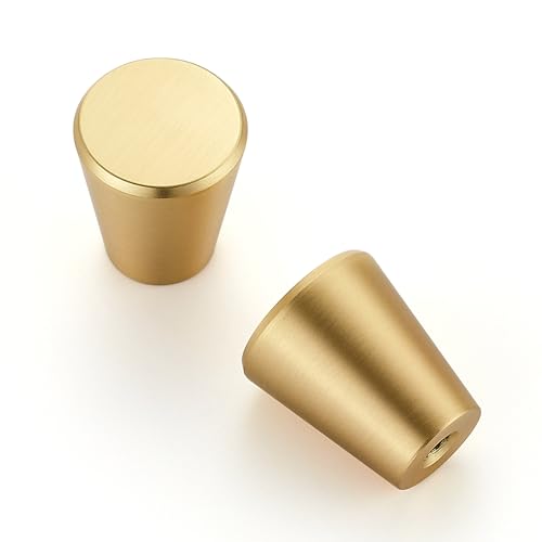 Image of Ravinte Brushed Brass Cabinet Knobs Drawer Knobs, 3 /4 Inch, 25 Pack | Round Knob Shape, Smooth Pull Grip, Kitchen Cabinet Update, For Dressers, Drawers, Cabinet Doors, Furniture Hardware Projects
