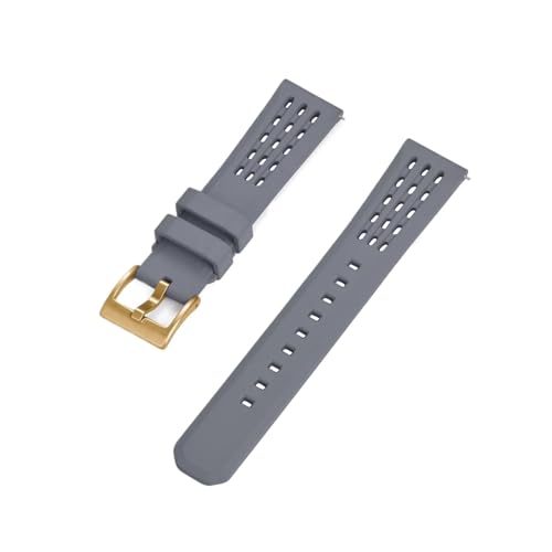 [JLIGONAFP] Porous Structure Quick Release Fluorine Rubber Watch Strap 20mm 22mm New Band(Gray 3,22mm)