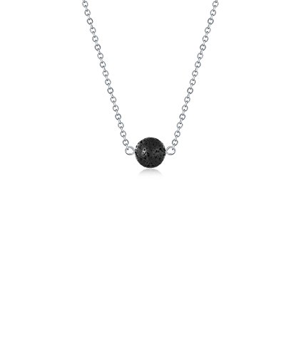 Lava Stone Bead Essential Oil Diffuser Necklace, Lava Ball Essential Pendant Aromatherapy Jewelry with 16.5 inches O Chain