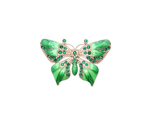 Image of Gorgeous Rhinestone Crystal Enamel Butterfly Pin Brooch