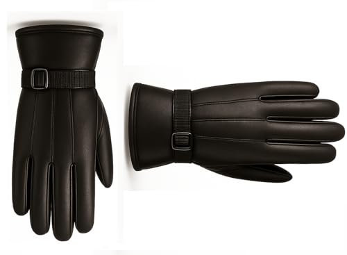 Image of TLN Genuine Leather Gloves for Men | Premium Soft Driving, Biking & Winter Gloves, Warm, Stylish & Durable Hand Gloves for Outdoor & Daily Use