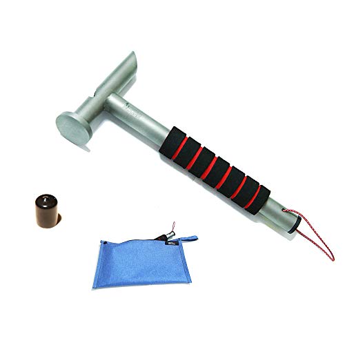 ペグハンマー 軽量 テント ハンマー 110G チタン合金 キャンプ ハンマー 持ち運びが簡単ホームゴーキング アウトドアキャンプ 登山ミニ 車の救助 多機能 高強度TC4 チタンハンマー プロのデザイン 収納袋付き DESERT WALKER