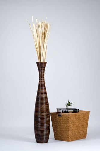 Image of Leewadee Large Floor Vase 41 inches Mango Wood for Pampas Grass, Dried Flowers