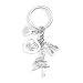Schl&uuml;sselanh&auml;nger f&uuml;r Frauen, Ballerina Silber mit T&auml;nzerin und Ballettschuhen, Tanz Anh&auml;nger, Geschenk f&uuml;r Guter Freundin, Kleine Geschenke f&uuml;r Freundinnen, Tanzaccessoire und Ballettschmuck