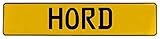 Straßenschilder-Farbe: Gelb Vintage Parts 657563 Hord Straßenschild aus geprägtem Aluminium, Mancave