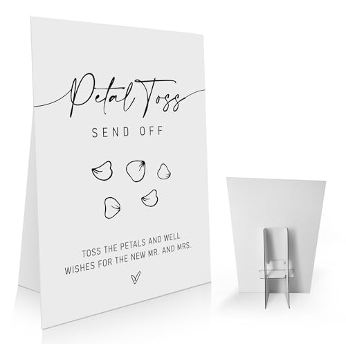 Petal Toss Send Off Sign 8 x 11 Inch, Modern Minimalist Wedding Signs, Wedding Flower Sign, Newlywed Send off Ideas, Wedding Decorations -WDS31