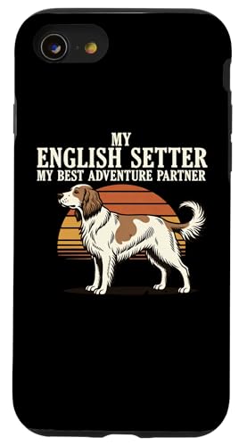My English Setter My Best Adventure Partner �n���e�B���O�h�b�O �X�}�z�P�[�X iPhone SE (2020) / 7 / 8 �p