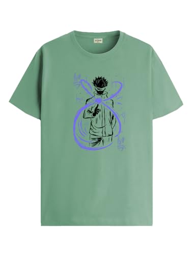 T-shirt anime Gojo pour homme en coton premium noir coupe ample de marque ADRO