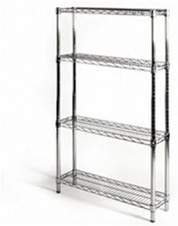 Shelving Inc. Estantería de alambre cromado de 8 pulgadas de profundidad x 30 pulgadas de ancho x 54 pulgadas de alto con estantes de 4 niveles,