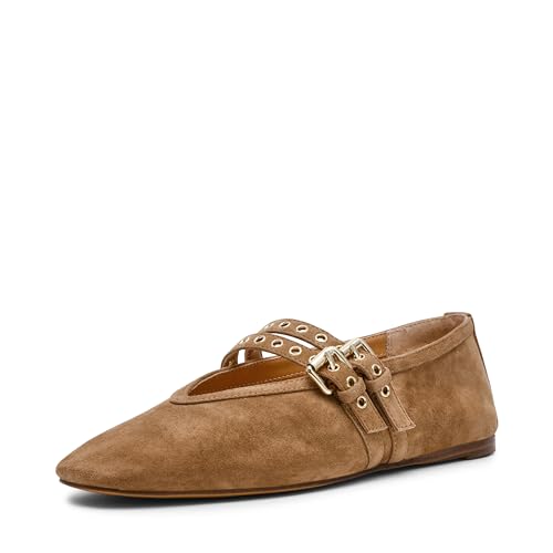 Steve Madden Women's Lydia Ballet Flat, Taupe Suede, 8.5