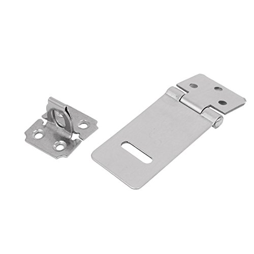 Image of uxcell Door Gate Shed Padlock 2 Inch Length Stainless Steel Swivel Hasp Staple 2 Pcs