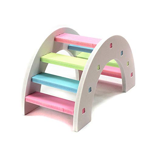 JICHUIO Juguetes de hámster, Mini Escaleras Animales Pequeños Animales Conejillos de Indias Ardillas Divertido Juguetes Dientes de Madera Juguetes Arcos Coloridos
