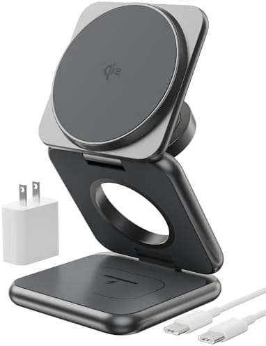 KUXIU Qi2-Certified 15W 3 in 1 Magnetic Wireless Charging Station for Apple