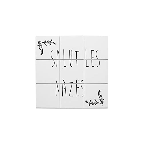 Carreaux Céramique Décoratif Salut Les Nazes (Lot x9, 32,4x32,4 cm) pour une décoration murale fun