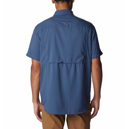 Image of Columbia Men Polyester Loose Omni-Shade Ridge Utility Lite Hiking and Trekking Short Sleeve Shirt