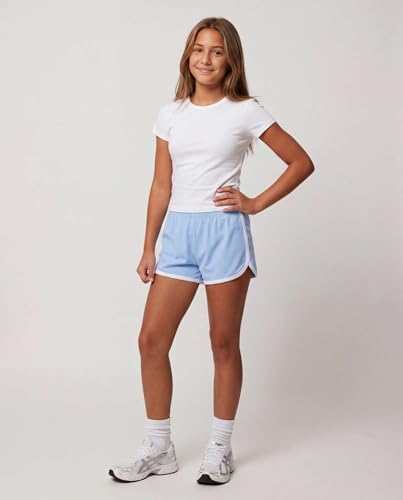 Image of Real Essentials 5 Pack: Girls' Dry-Fit Athletic Dolphin Shorts for Youth Kids Teens Running Gym Sports (Ages 4-16)