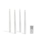 LampLust Taper Candles Battery Operated, 10 Inch, 4 Pack, White Wax, Battery Candles Flickering Flameless Candles, Timer Remote & Batteries Included, Halloween Christmas Floating Ceiling Candles