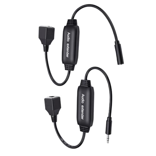 Extensor de Sonido de 3,5 Mm a RJ45 Plug and Play Sin Pérdida de Audio 3
