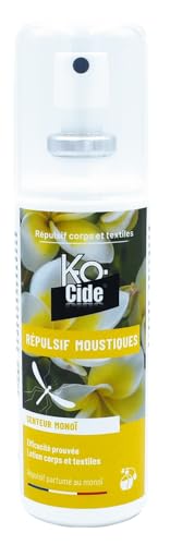 K-OCIDE - Répulsif Moustique - Senteur Monoï - Corps & Textiles - Pour enfants et adultes - Sans effet gras - 80 ml