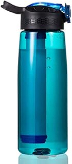 DoBrass Water Bottle with Filter for Travel, Camping, Hiking, Outdoor Sports and Daily Use, Filtered Water Bottle, BPA Free and Leakproof