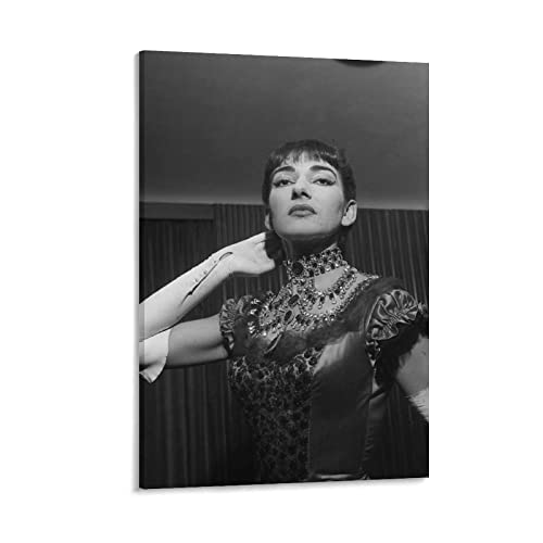 Tableau Maria Callas 1955 impression sur toile 60x90cm sans cadre pour salon