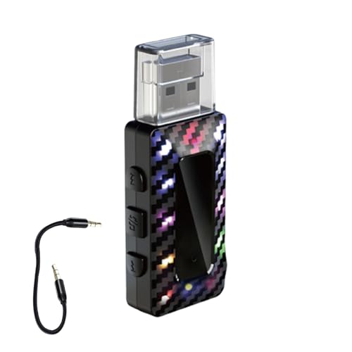 Receptor inalámbrico para coche, receptor transmisor 5.3 - Transmisor FM 5.3 Receptor - Equipo del coche del reproductor de música, receptor audio Plug & Play con cable para el de sonido estéreo del h