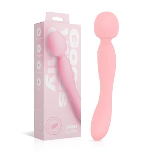 Vibromasseur baguette stimulation double face rose en silicone doux