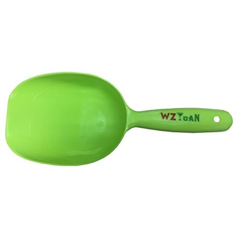WZYuan1-Cup Pet Food Scoop, Lines for 1/2 Cup and 1 Cup, Dog Puppy Cat Bird Rabbit Plastic Pet Food Scoop (Green) Cover