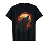 Wolf Howling Full Moon Alpha Beta Cool Retro