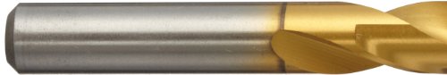 Image of YG-1 D4148 High Speed Steel Screw Machine Drill Bit, TiN Finish, Straight Shank, Slow Spiral, 135 Degree, #16 Size, 11 /64 inch Diameter x 2-3 /16 inch Length (Pack of 1)
