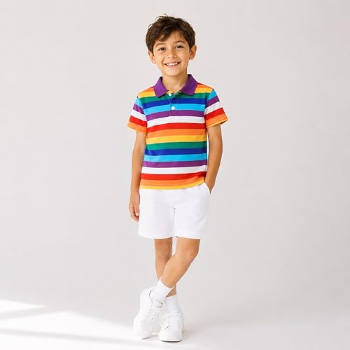 Image of Mud Kingdom Boys Polo Shirt Short Sleeve School Uniform Pique Polo Summer