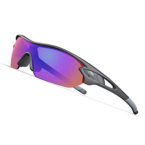 TOREGE Polarized Sports Sunglasses with 3 Interchangeable Lenes for Men Women Cycling Running