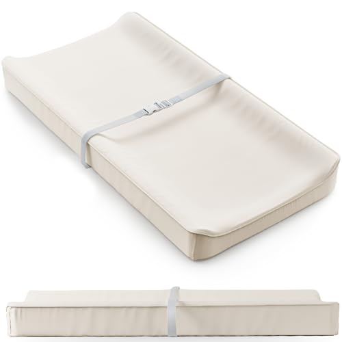 Image of Soft Baby Diaper Changing Pad with Cotton Cover - Waterproof Changing Table Topper with Washable Cover and Safety Straps Fits All Standard Dressers - The Perfect Pad for Your Baby Girl or Boy