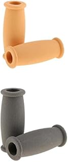 Pistro Par de fundas universales suaves para muletas, fundas de repuesto para mango de mano, color amarillo y gris