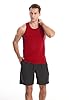 Men's Tank Tops Cotton Vest Gym Workout Bodybuilding Fitness Tee Sleeveless Muscle Shirts Red 2XL #1