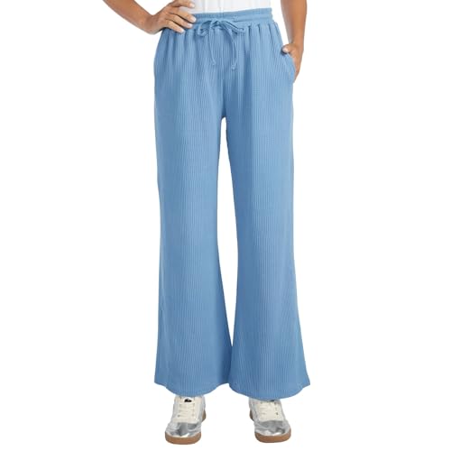 Masseys Waffle Knit Wide Leg Pant