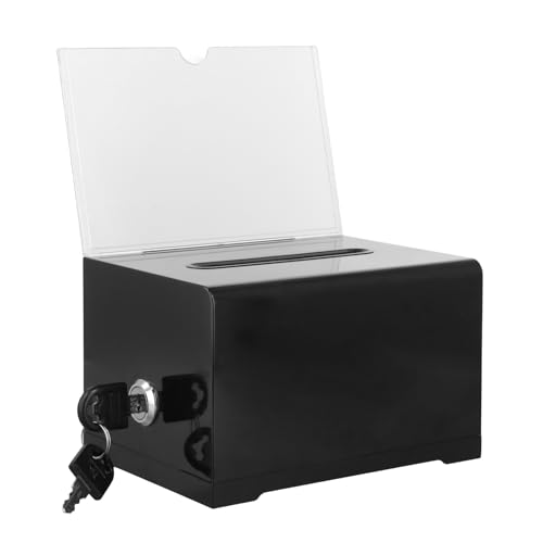 Daelesr Acryl Spendenbox Abschließbar Schwarz ADTI01