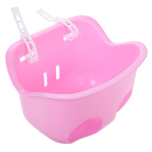 Toyvian 用自転車バスケット 軽量折りたたみ式 製 多機能フロントバスケット 幼児自転車 三輪車 スクーター対応 ピンク