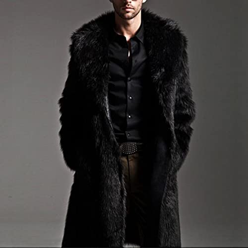 QWENTMTNTY Men's Fashion Faux Fur Coat Long Length Fashion Fluffy Heavyweight Coat Winter Plush Furry Luxury Parka Jacket3