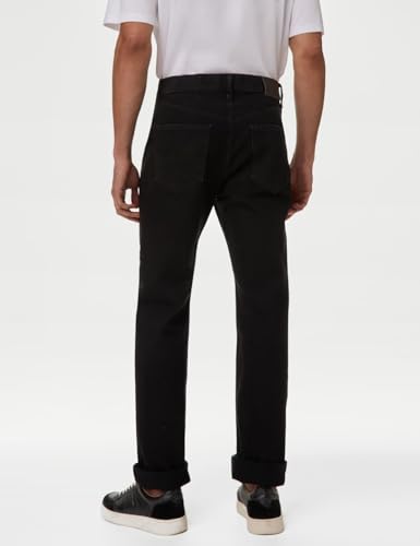 Image of Marks & Spencer Mens Light Wash Mid Rise Regular Fit Jeans