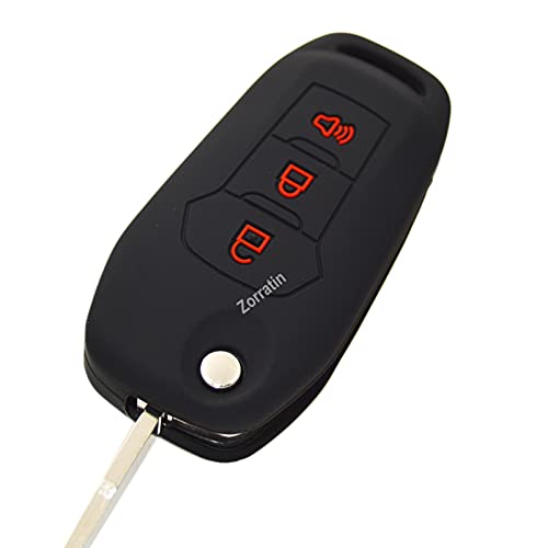 Image of Silicone Key Fob Cover Remote Protector for Ford F150 F250 F350 F450 F550 Raptor Ranger Transit Fusion Bronco EcoSport Escape Explorer Expedition Lightning Maverick XLT (Flip Key)