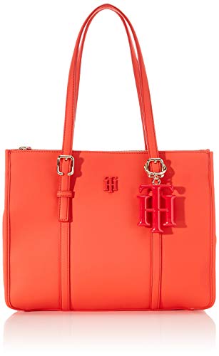 Tommy Hilfiger - Th Chic Small Satchel, Bolsos maletín Mujer, Naranja (Bright...