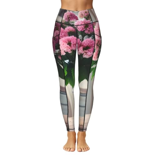 Leggings con estampado de flores cómodos que evitan transparencias 2